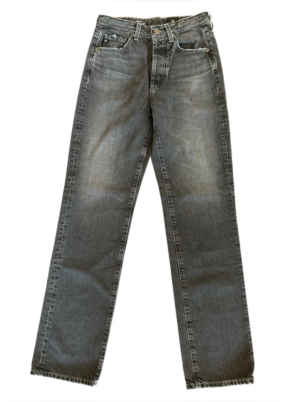 Adriano Goldschied Alexxis High Rise Vintage Straight‎ Faded Black Jeans Size 26